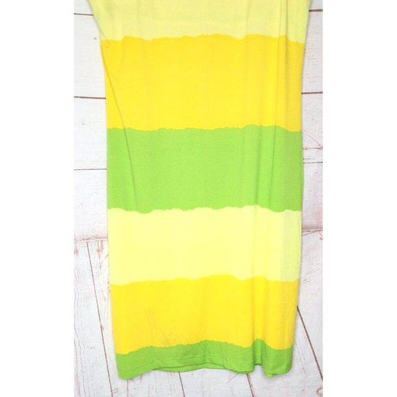 Rare Club Style Yellow Green Nightgown Sleepwear Summer Sleeveless Dress Size 12 - Picture 8 of 10